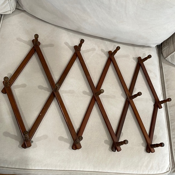Wall Decor Vintage Large Wooden Accordion Hook Rail Poshmark